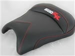 Custom Honda CBR 600RR Front Seat Black Carbon Fiber w/Silver & Red Embroidering