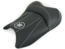 "New Image" Custom R6 R1 Front Seat Black Carbon Fiber w/White Embroidering