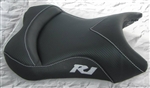 "New Image" Custom R1 Front Seat Black Carbon Fiber w/Silver Embroidering