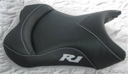 "New Image" Custom R1 Front Seat Black Carbon Fiber w/Silver Embroidering