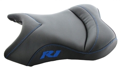 "New Image" Custom R1 Front Seat Black Carbon Fiber & Blue Embroidering