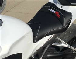 Custom Honda CBR 1000RR Front Seat Black Carbon Fiber w/Red & Silver Embroidering