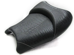 Hayabusa Custom Shaped Black Gator Front Seat w/White Stitching