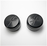 30mm Black Anodized Silver Engraved Kanji Logo Fork Caps