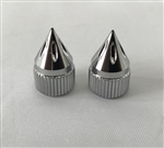 Chrome Grooved Spiked Tire Valve Stem Caps