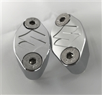 Hayabusa GSXR 1000 Chrome Engraved "S" Logo Brake & Clutch Mastercylinder/Reservoir Clamps