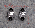 Black/Silver Engraved Kanji Brake & Clutch Mastercylinder/Reservoir Clamps