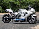 Brock's Performance TiWinder Blue 18" Muffler Street Baffle Kawasaki ZX-14 (06-12) Full Exhaust System