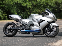 Brock's Performance TiWinder Blue 18" Muffler Street Baffle Kawasaki ZX-14 (06-12) Full Exhaust System