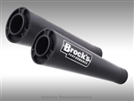 Brock's Performance Short Meg Black Dual Undertail 14" Muffler Yamaha R1 (04-06) Exhaust System