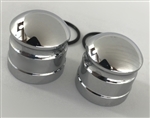 2008-2018 Hayabusa Chrome Smooth Fork Adjuster Dampener Caps for Stock OEM Triple Tree