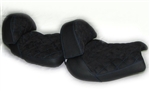 Hayabusa Custom Shaped Front & Rear Seats w/Backrests Black Suede w/Blue Cross Stitching