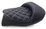 Hayabusa Custom Shaped Black  Front Seat w/White Cross Stitching