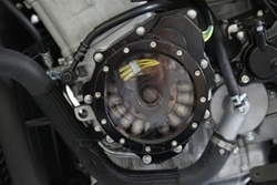 Custom Billet Black/Silver Contrast See Through Stator Cover