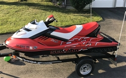 2008 Sea-Doo RXT 215 Supercharged Red/White/Black PWC w/Low Hours & 08 Yacht Club Trailer