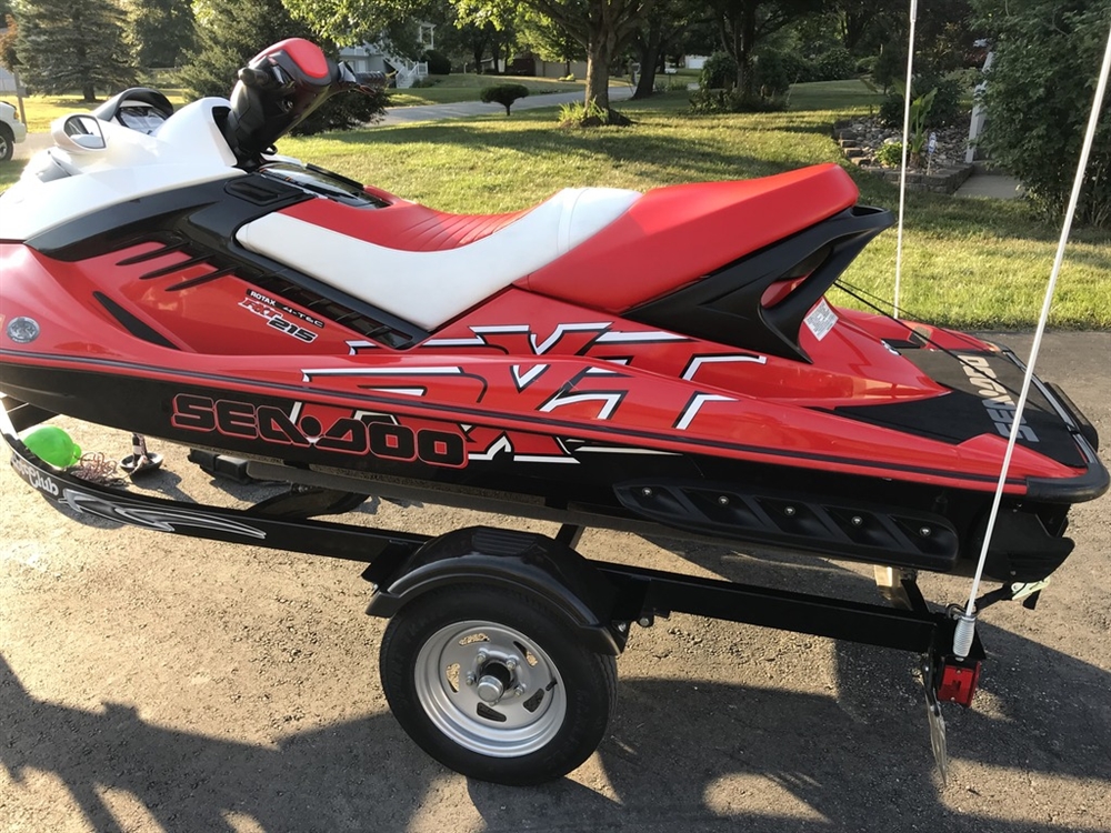 2008 Sea-Doo RXT 215 Supercharged Red/White/Black PWC w/Low Hours & 08  Yacht Club Trailer