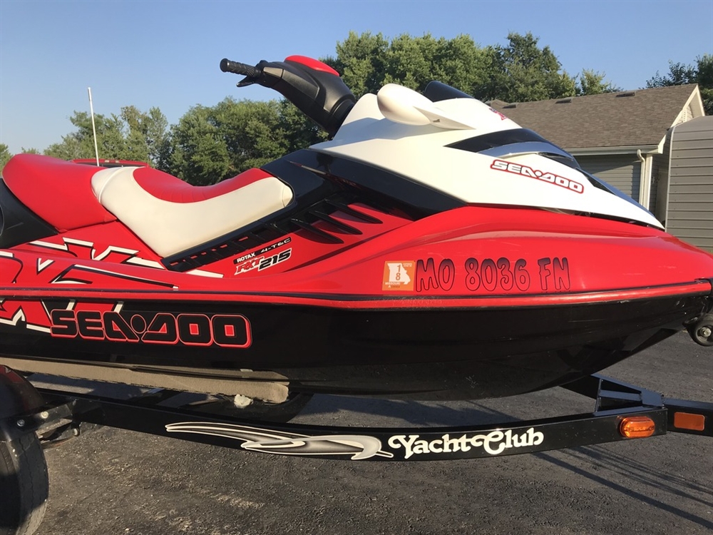 2008 Sea-Doo RXT 215 Supercharged Red/White/Black PWC w/Low Hours & 08  Yacht Club Trailer