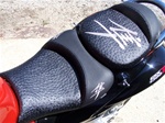 Hayabusa Front & Rear Seats Black Ostrich Fiber w/Chrome Embroidering