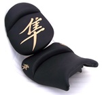 Custom Hayabusa Black/Tan Embroidered Front & Rear Seats