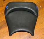 "New Image" Custom Shaped Black Carbon Fiber Hayabusa Front Seat w/Blue Embroidering