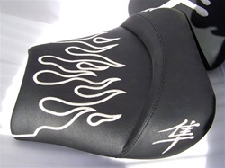 "New Image" Custom Hayabusa Front Seat w/Chrome Flame Applique