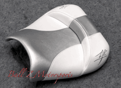 Custom Shaped & Covered Hayabusa White/Silver Driver Seat