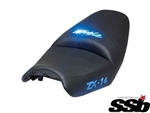 ZX-14 Ninja Custom Shaped Loglow Seats, Covered, Embroidered With Built In Blue LED Lights Seat