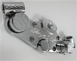 1999-2007 Hayabusa Chrome Lowering Triple Tree w/Built In Ignition Cap & Pocket Engraved SmoothFork/Yoke Caps