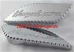 Hayabusa Chrome Engraved Side Tank Pads w/Ball Cut Edges