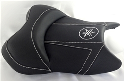 "New Image" Custom R6 R1 Front Seat Black Carbon Fiber w/White Embroidering