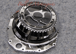 Custom Six Finger Chrome Ball Cut Hayabusa See Through Clutch Cover "Clear"