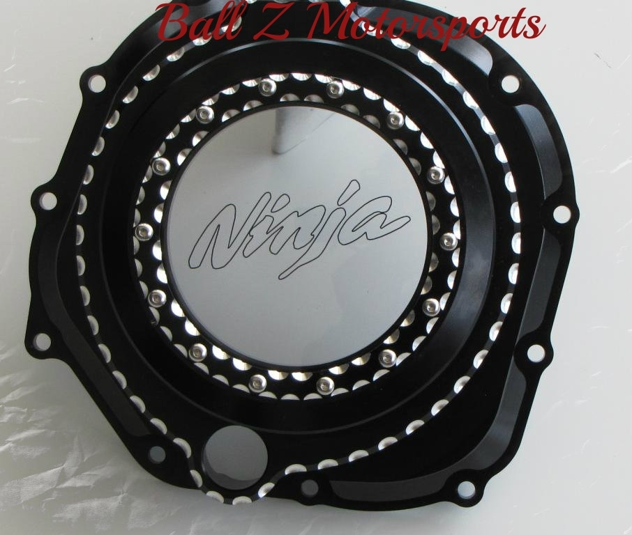 ZX-14 ZX14R Black Ball Cut See Through Clear Clutch Cover