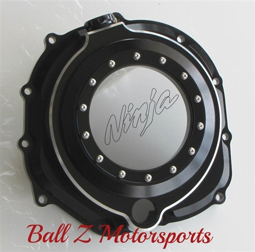 ZX-14 ZX14R Solid Black/Silver Ring Ninja Logo Wicked See Through