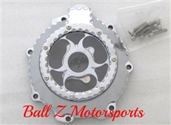 Custom Billet Chrome Ball Cut See Through Six Finger Stator Cover